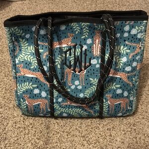 Stylish Blue Leopard Print Tote Bag